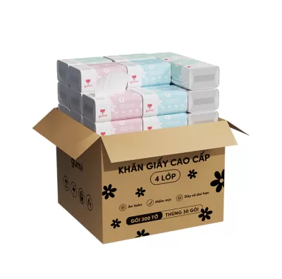 Khăn Giấy Ăn 4 Lớp Gumi 300 Tờ